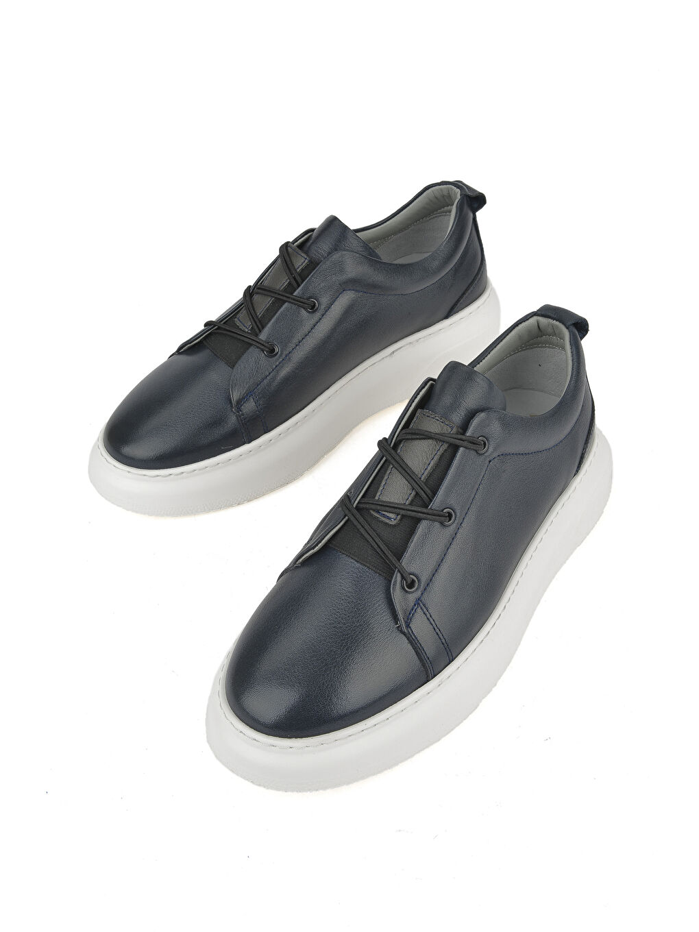 Erkek Hakiki Deri Sneaker 151987Z133 Lacivert-4