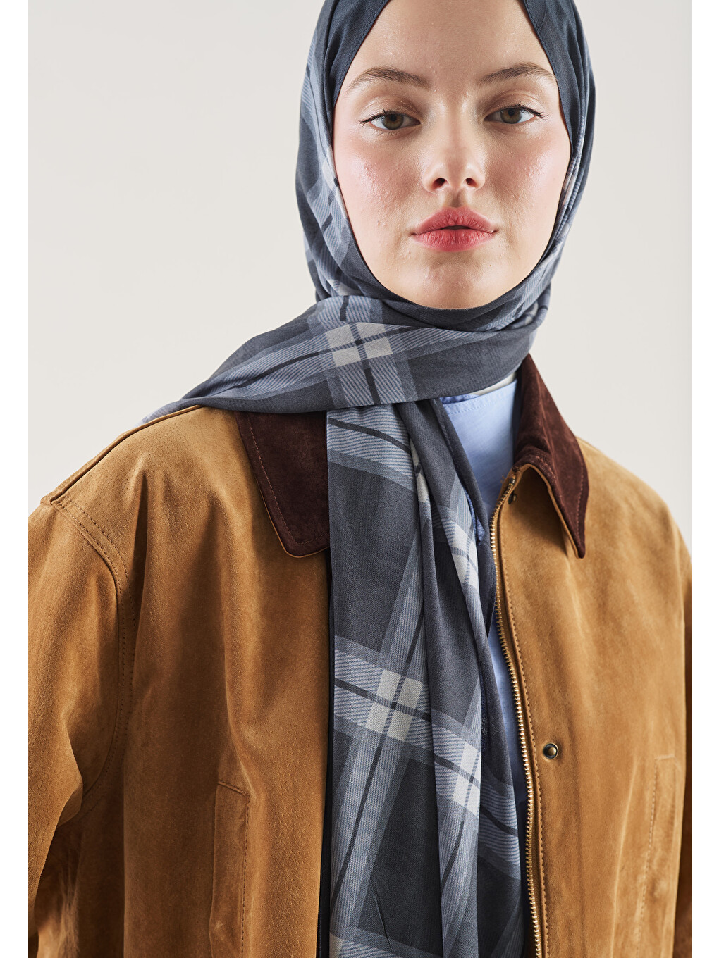 Plaid Desen Rami Şal Lacivert-2
