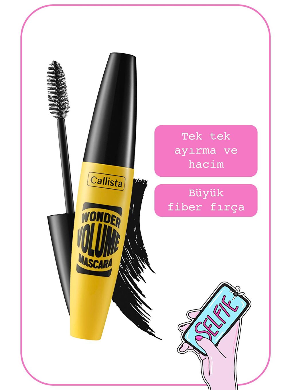 Callista Siyah Wonder Volume Mascara Hacim ve Kıvırma Etkili Maskara Siyah - 1