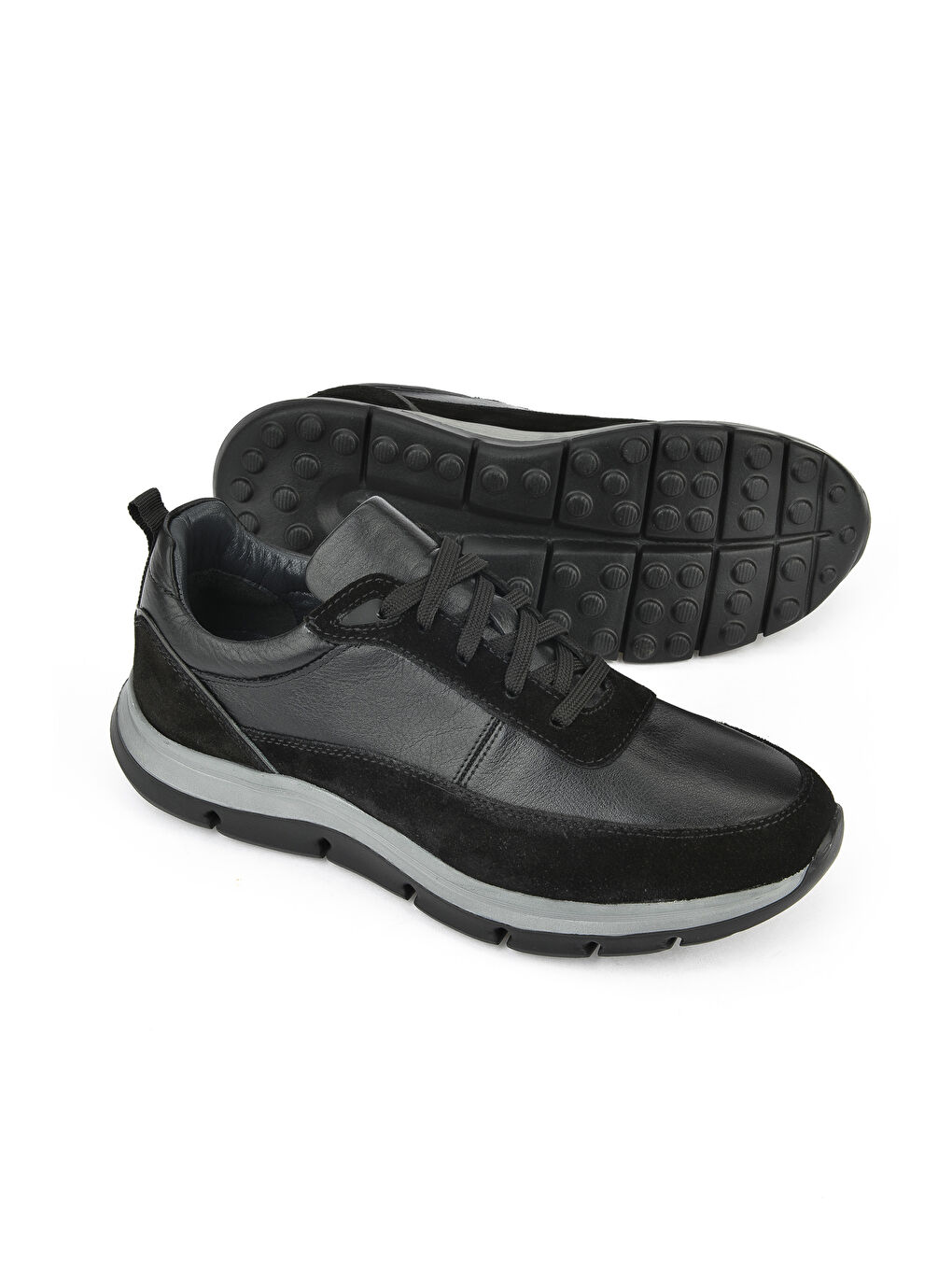 Erkek Hakiki Deri Sneaker 143983ZF90 Siyah-1