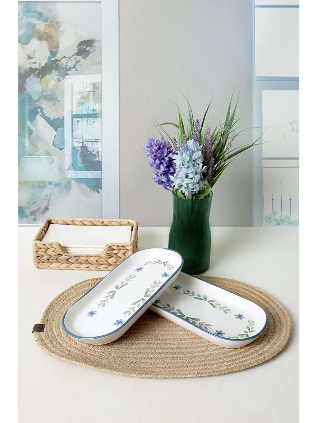 Karışık Daphne Noyan Kayık Tabak 26 Cm 2 Adet-1