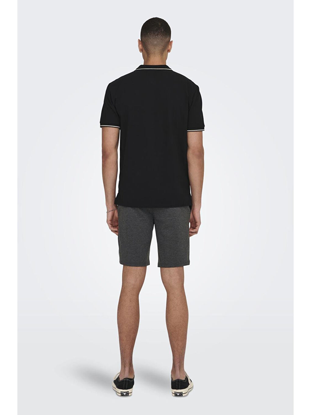 Siyah Onsfletcher Pamuklu Regular Fit Düğmeli Polo Yaka %100 Pamuk Tişört 22024827-2