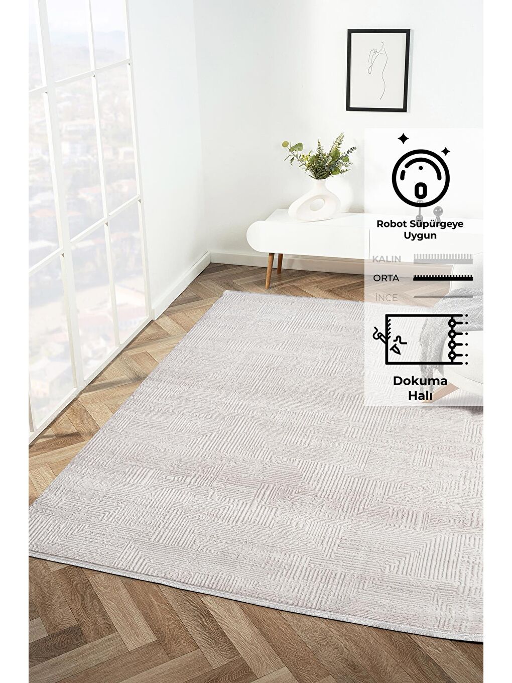 Bej Tavira 1978 Akrilik Dokuma Halı-200x290