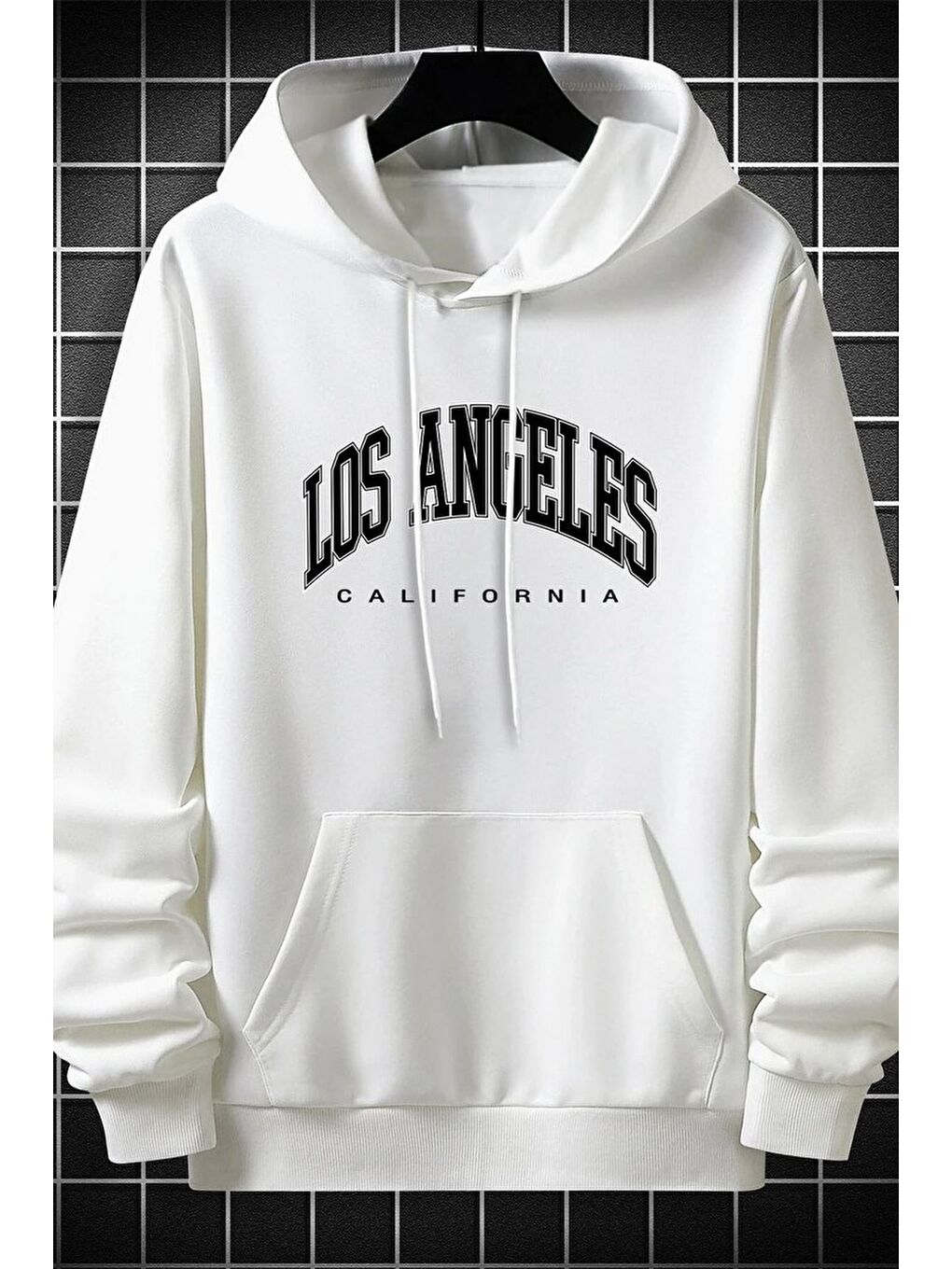 uyguntarz Beyaz Unisex Los Angles Baskılı Sweatshirt