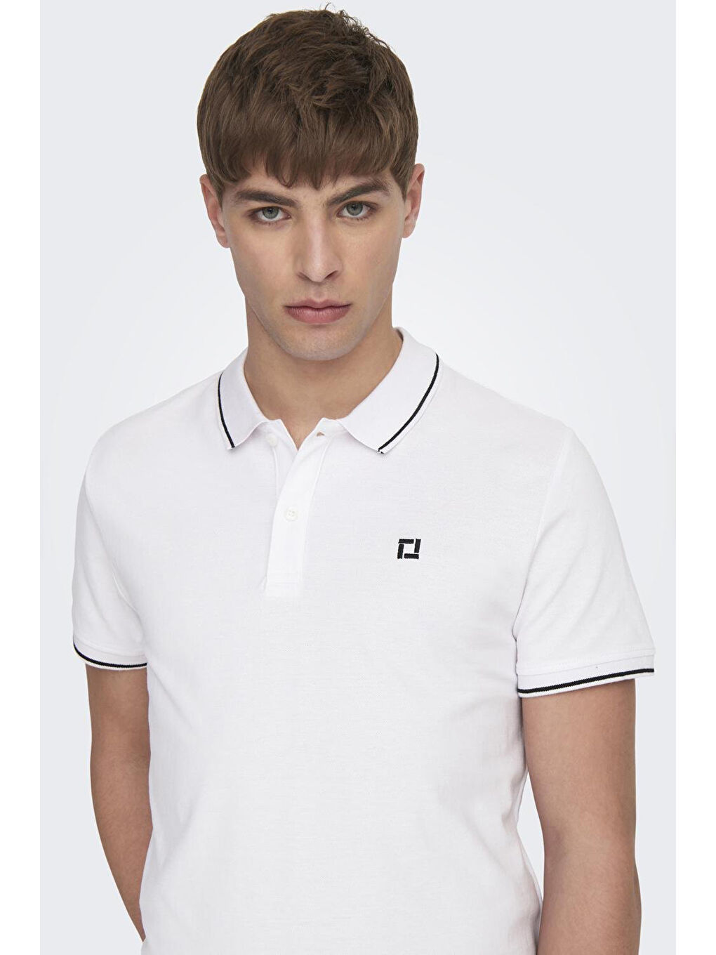 Beyaz Onsfletcher Pamuklu Regular Fit Düğmeli Polo Yaka %100 Pamuk Tişört 22024827-2