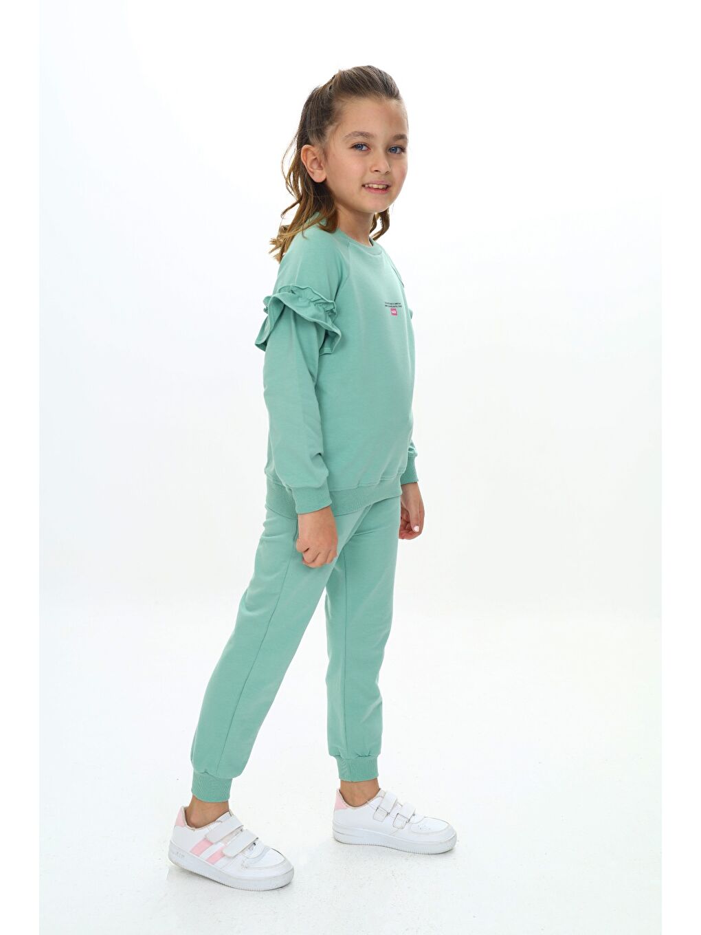 Yeşil Kız Çocuk Baskılı Eşofman Takım-2