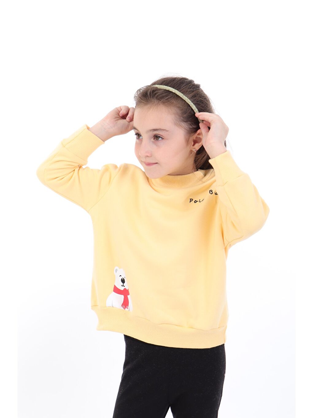 Toontoykids Sarı Kız Bebek Baskılı Sweatshirt