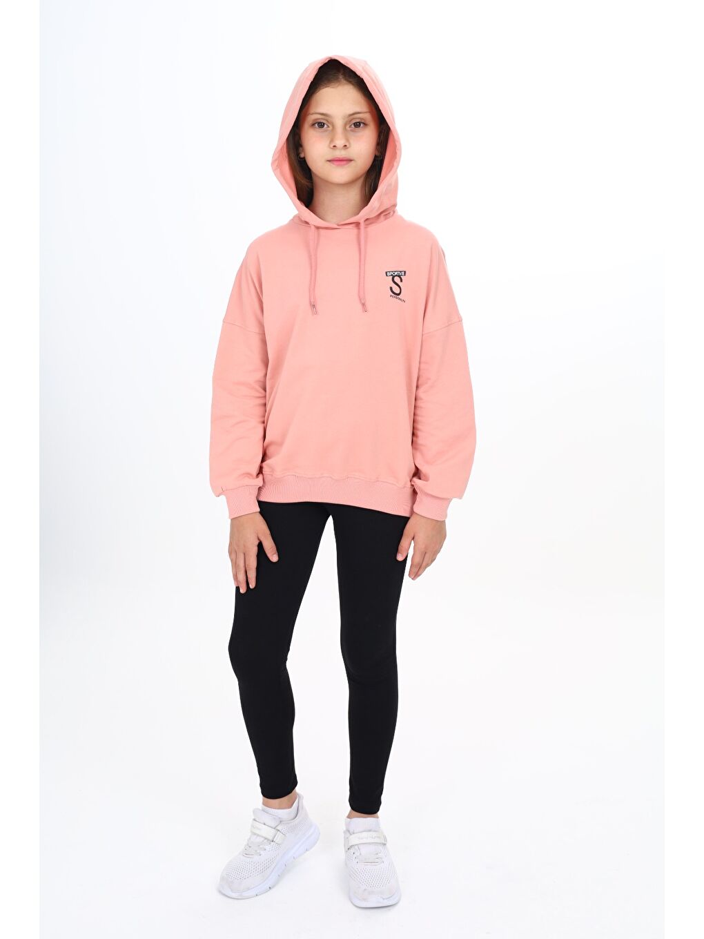 Pembe Kız Çocuk Baskılı Taytlı Takım-1