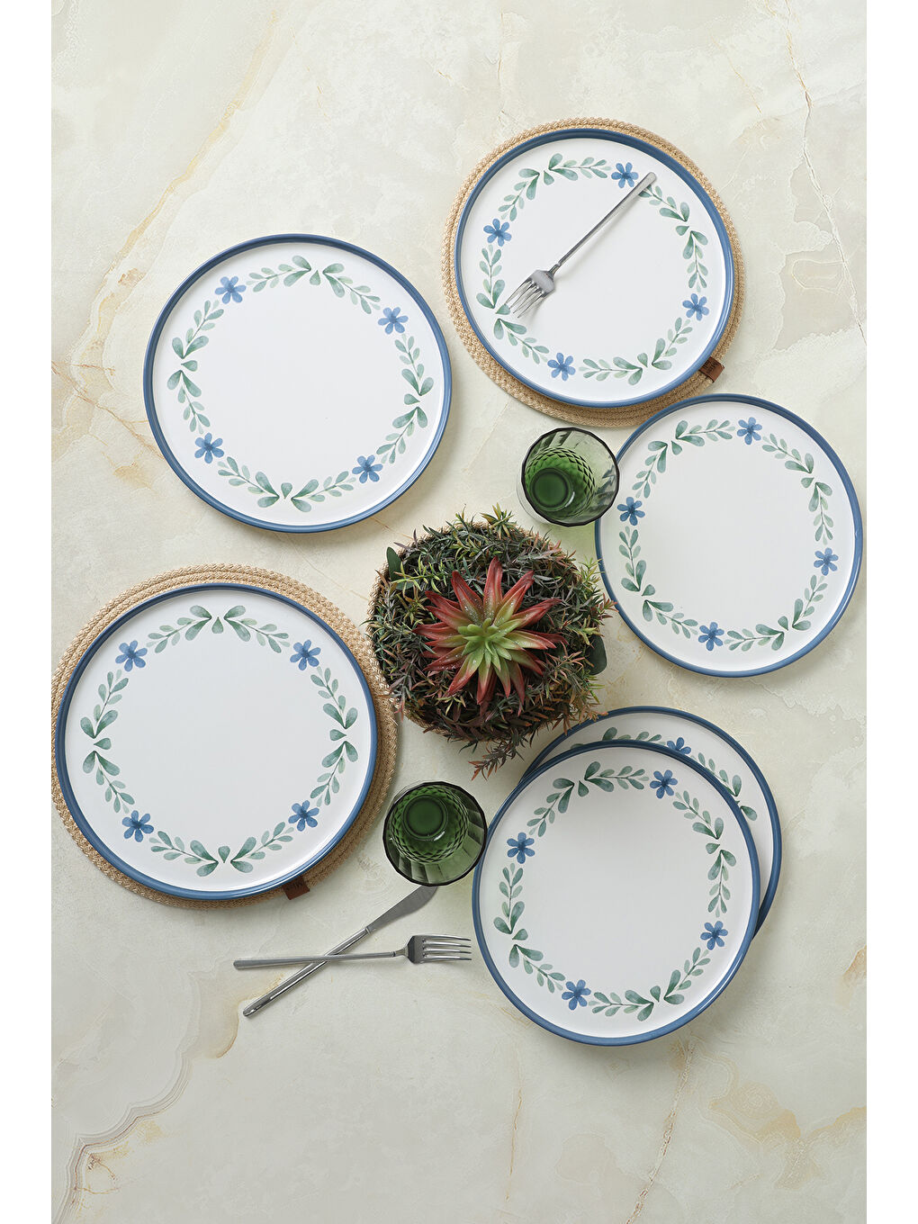 Karışık Daphne Nordic Servis Tabağı 28 Cm 6 Adet