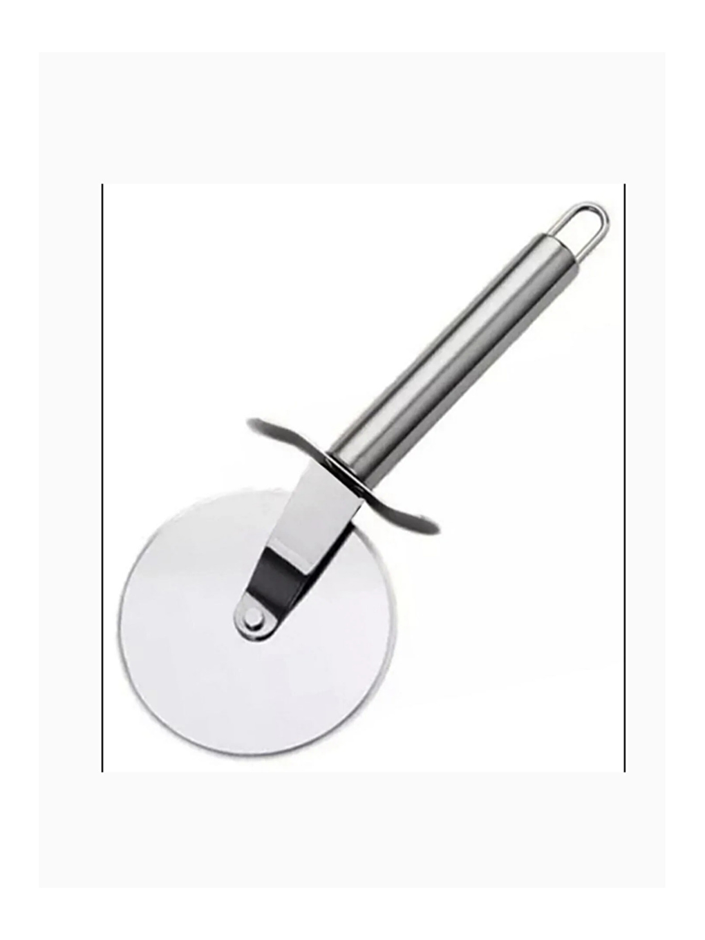 Gri Büyük Boy Paslanmaz Çelik Hamur Kesme Ruleti 20 cm ve  Mutfak Makası-4