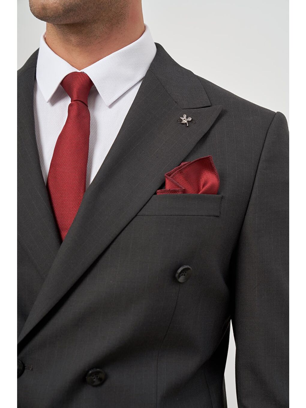 Siyah Kılıç Yaka Kruvaze 6 Drop Slim Fit Classic Takım Elbise 1001245157-5