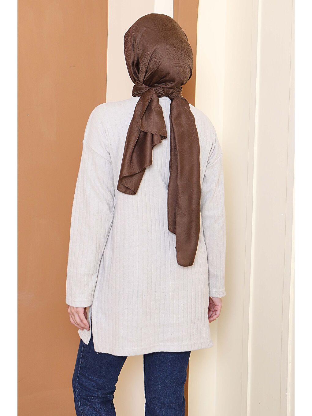 İnterlok Yırtmaçlı Tunik Bej - 27803-BEJ-3