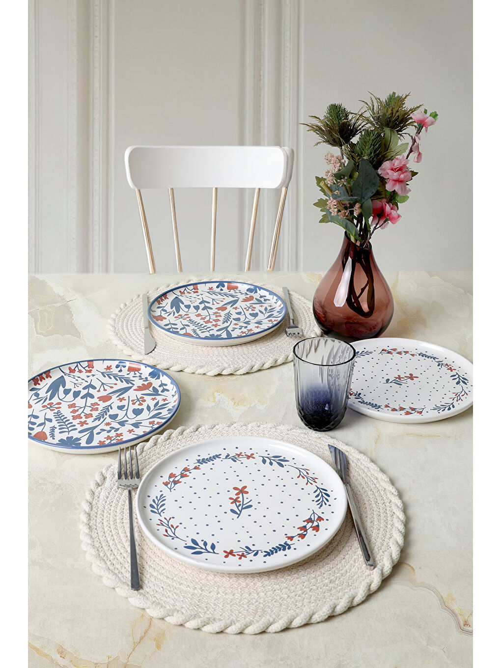 Karışık Dot & Bloom Nordic Pasta Tabağı 22 Cm 4 Adet-6