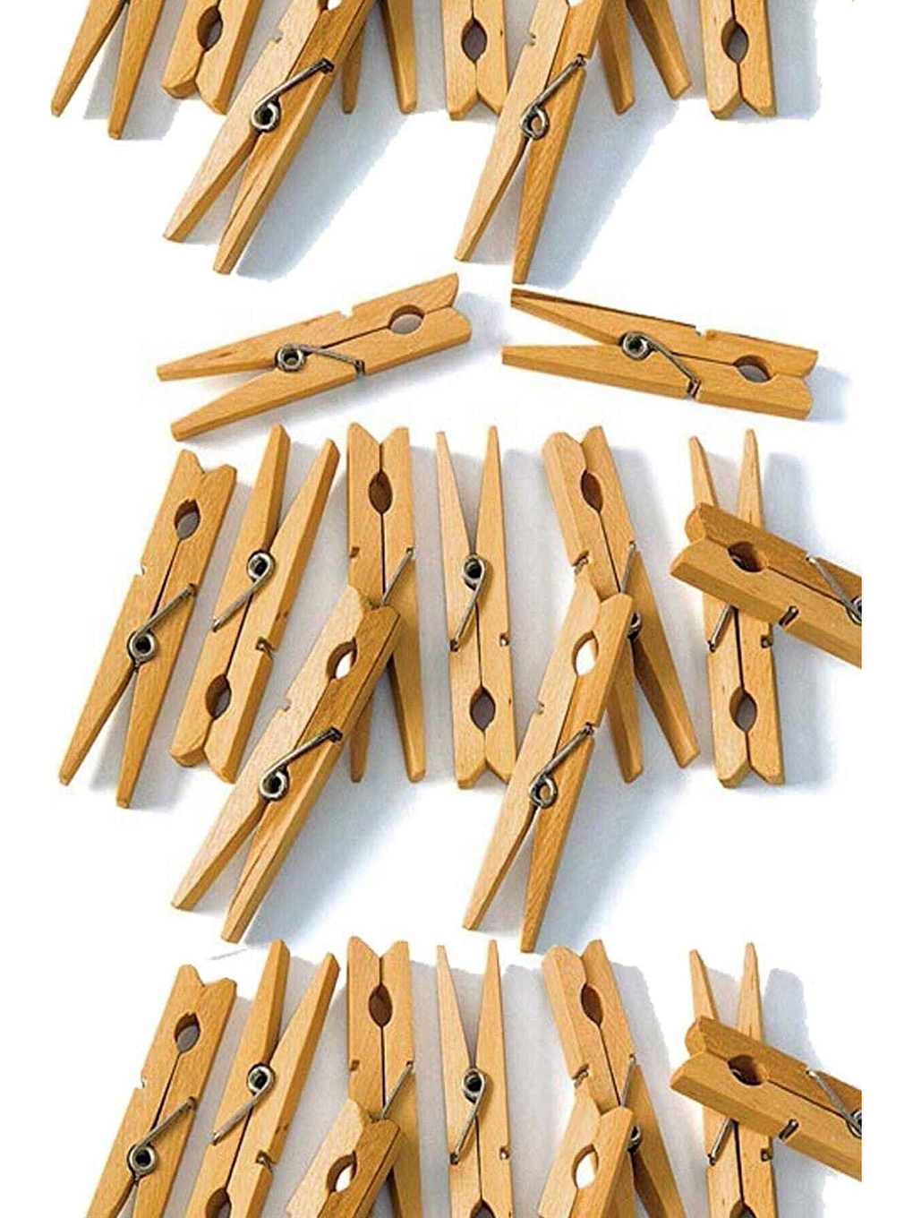 Ekru Ahşap Çamaşır Mandalı 72 Adet-1