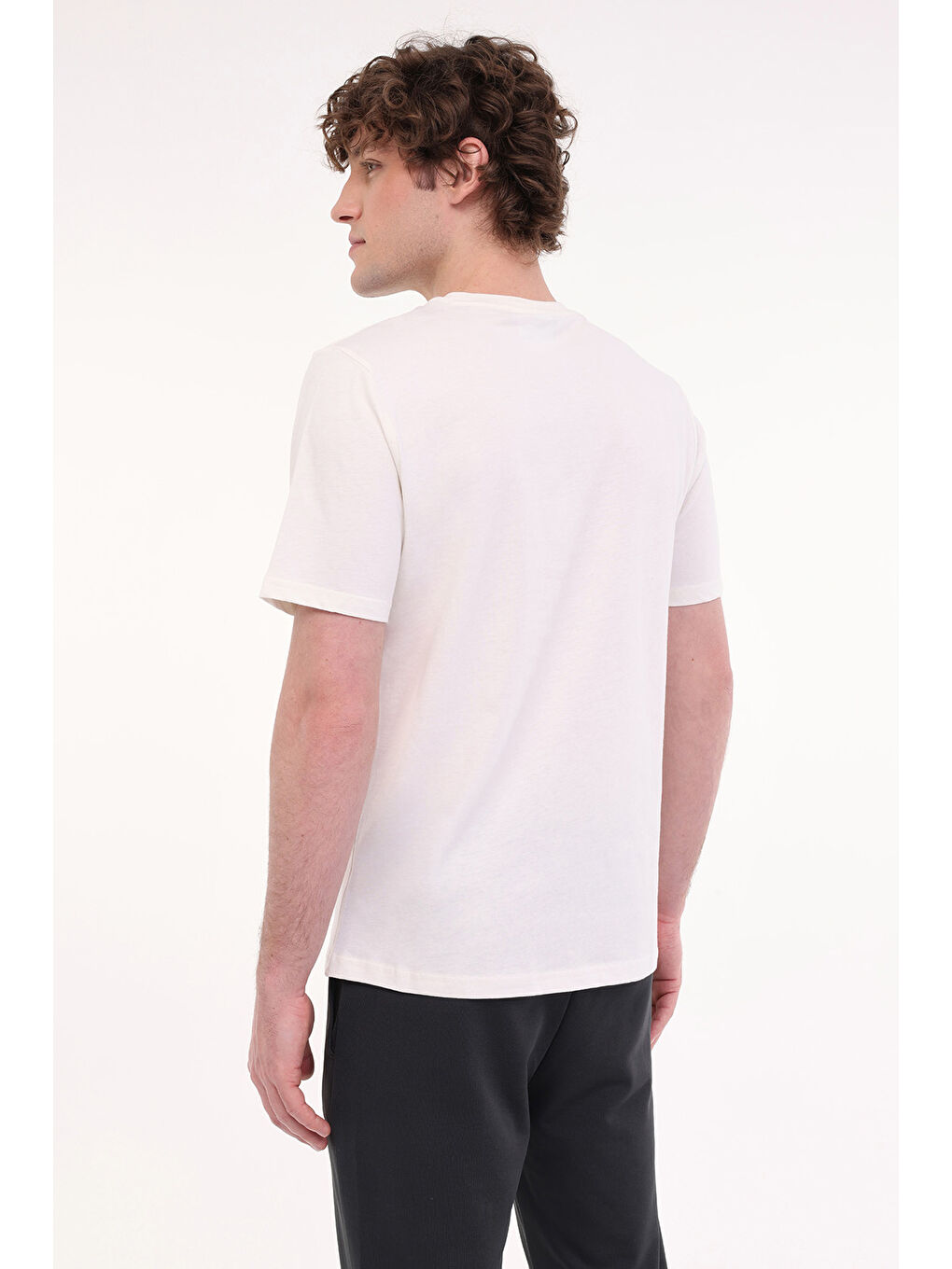 Bej M-SOKRATES TEE 5FX Ekru Erkek Kısa Kol T-Shirt-1