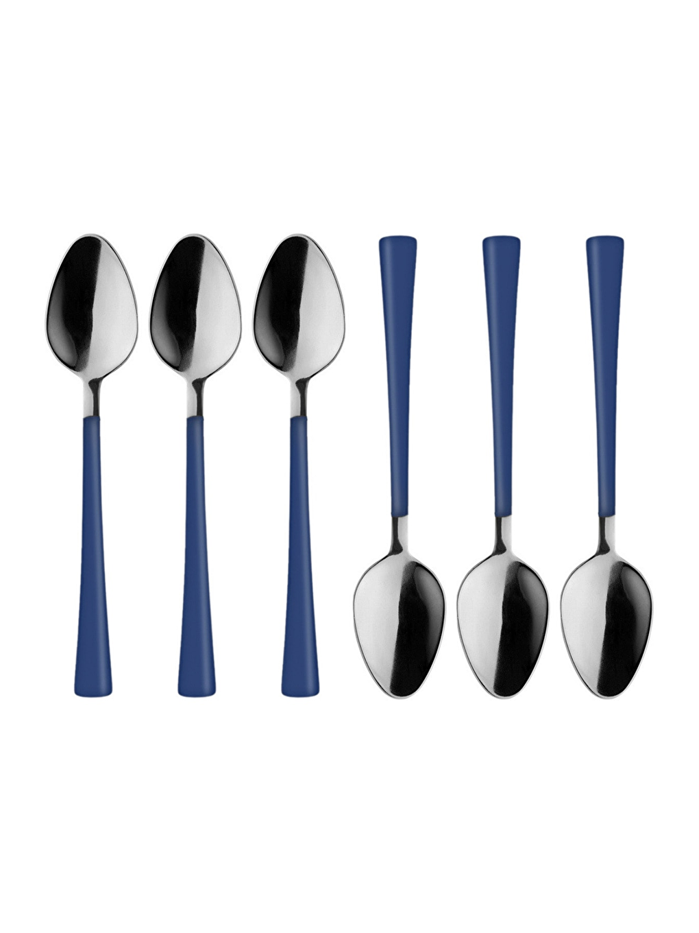 Gri Gümüş Mavi Çay ve Kahve Kaşığı 6 Adet-2