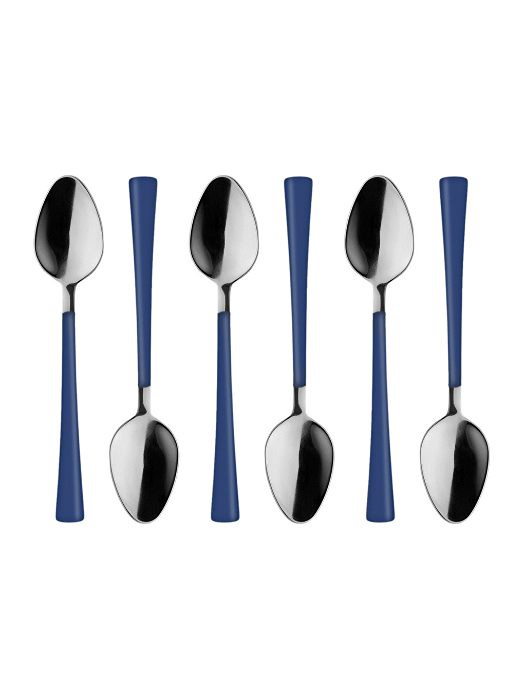 Gri Gümüş Mavi Çay ve Kahve Kaşığı 6 Adet-3