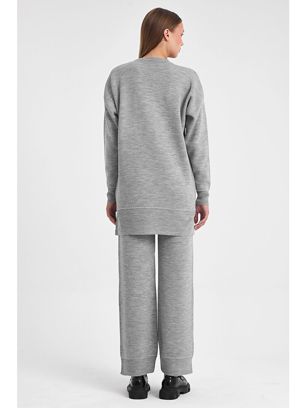 Gri Kadın Triko Takım 3085-3