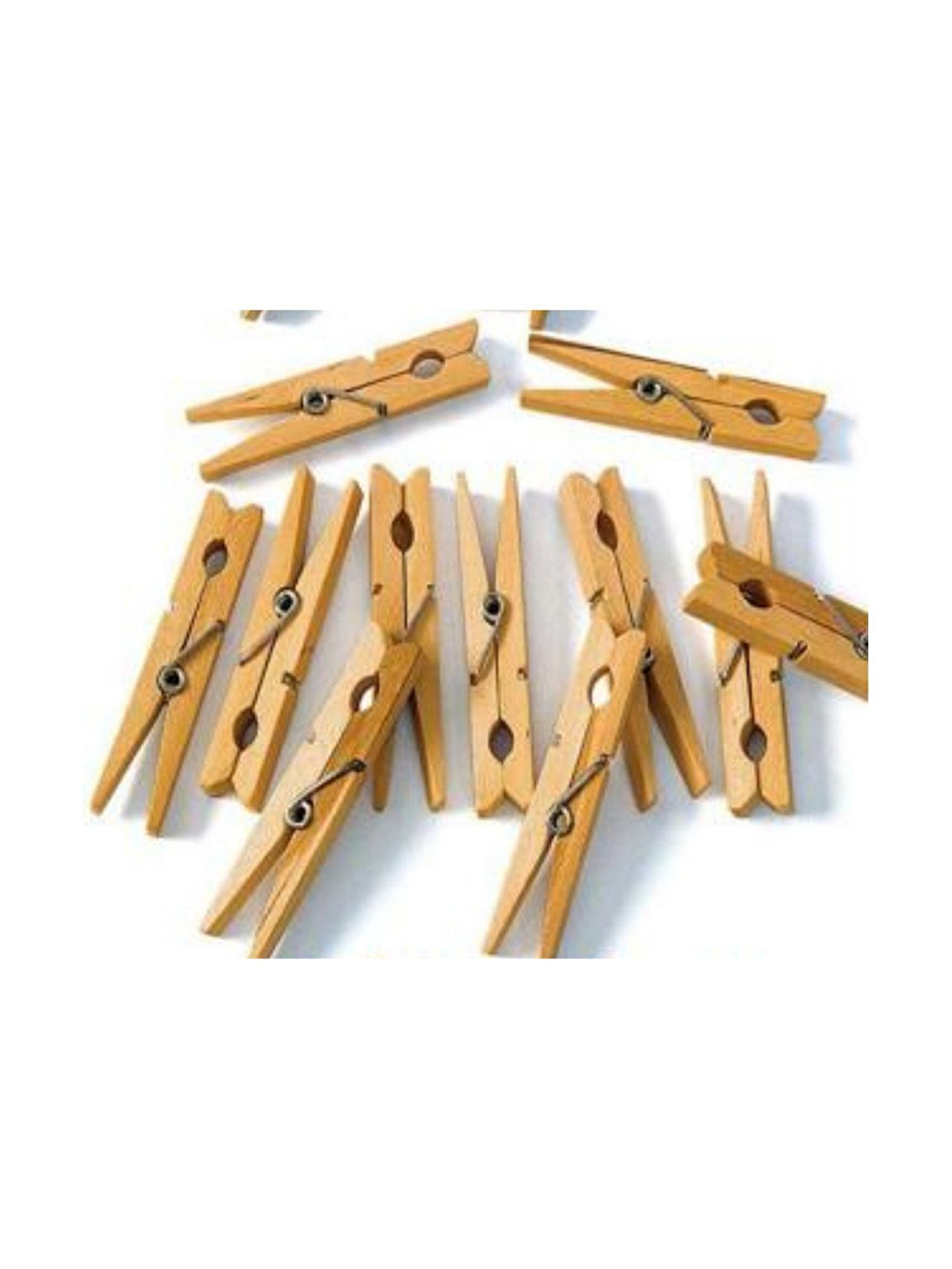 Ekru Ahşap Çamaşır Mandalı 72 Adet-2