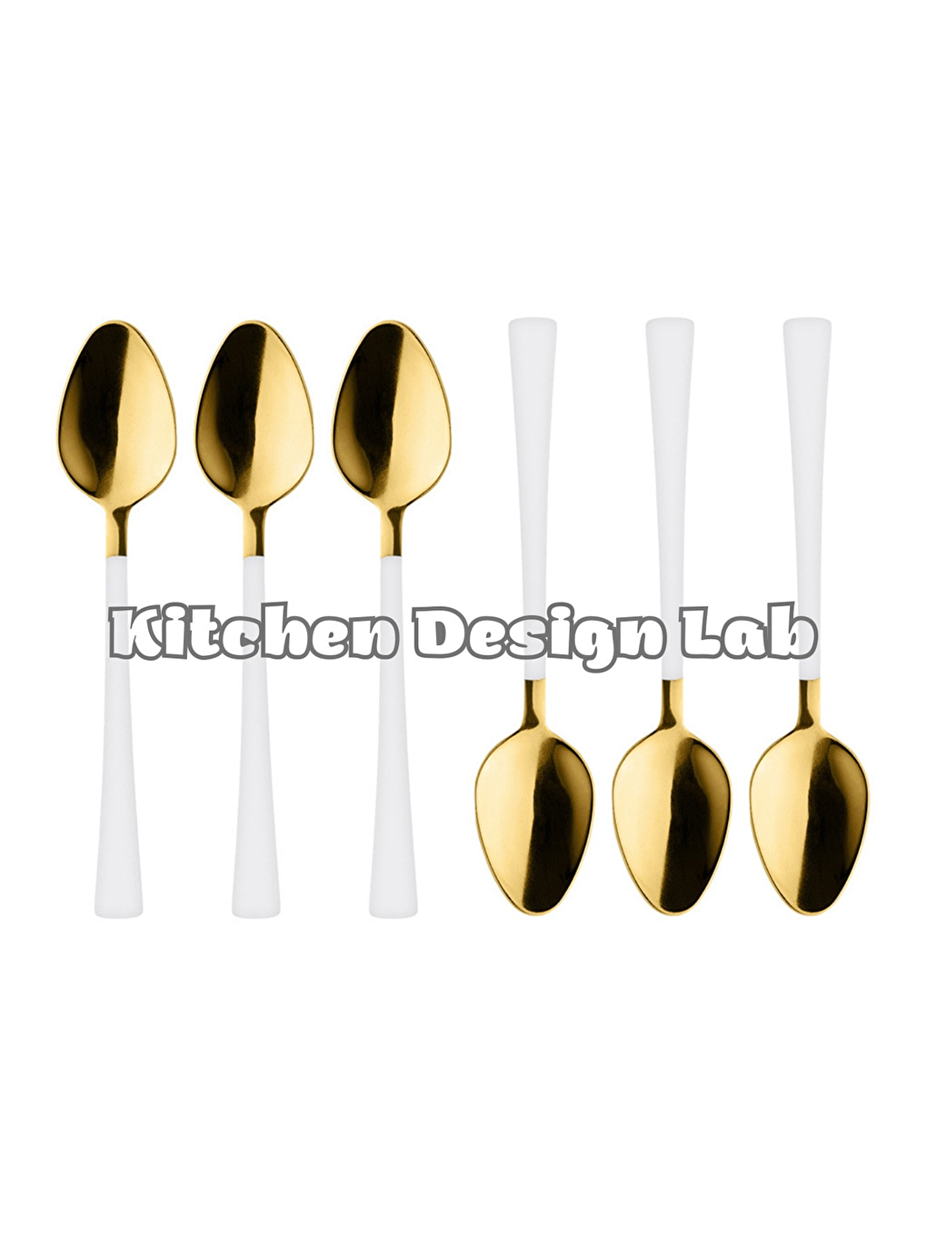 Parlak Gold Beyaz Çay ve Kahve Kaşığı 6 Adet-3