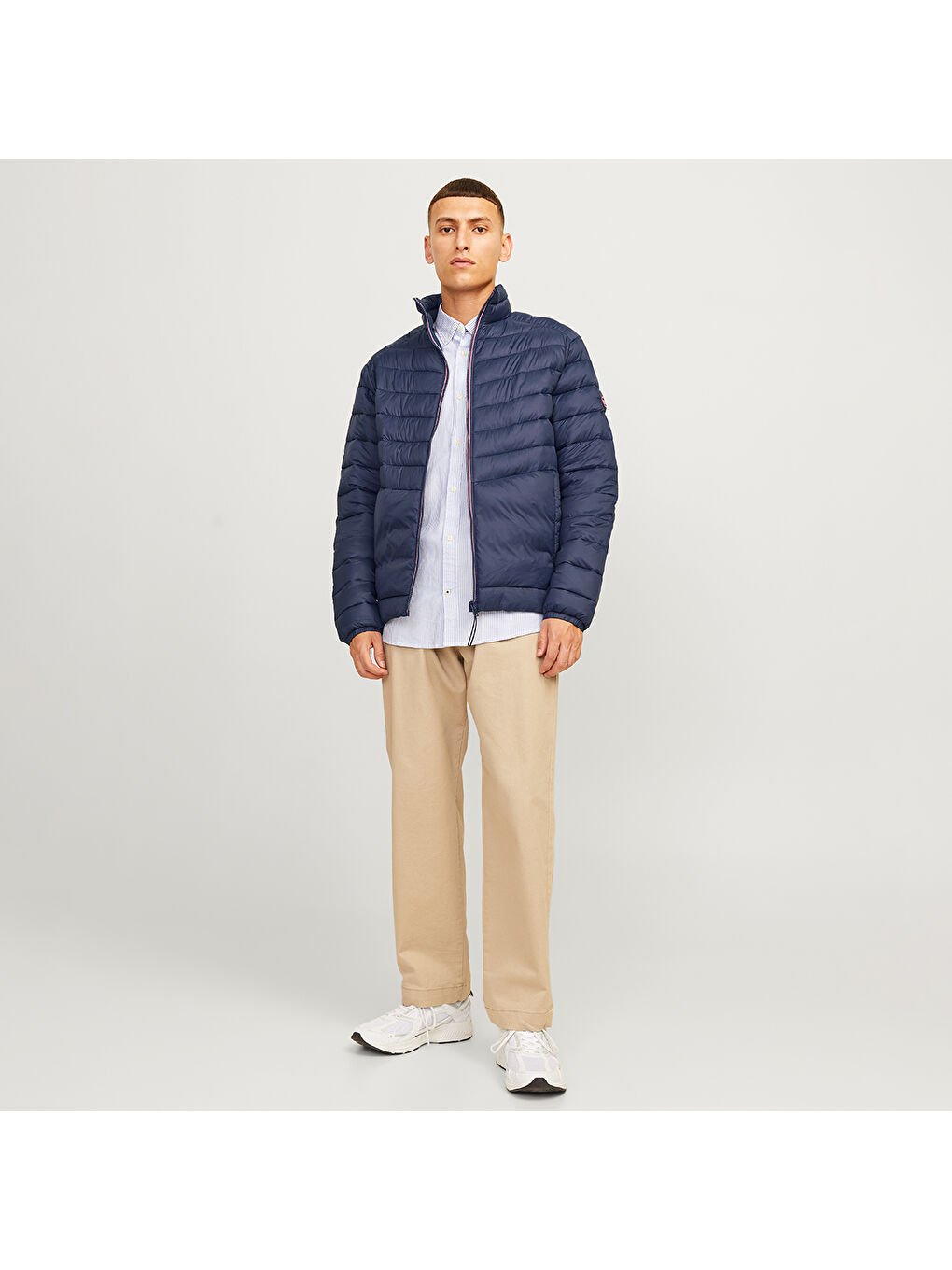 Jack & Jones Sprint Puffer Colar Erkek Lacivert Dik Yaka Mont - 1