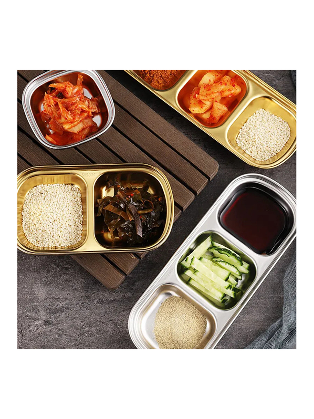 Gri Metal İkili Çerezlik 2 Adet-2