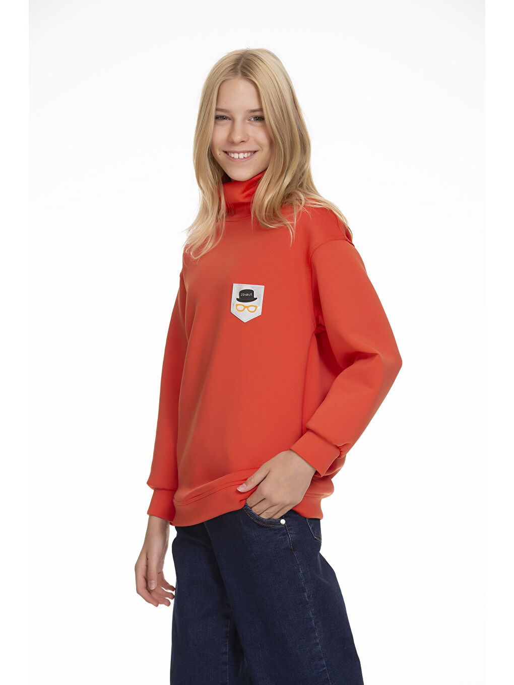 angelos Kiremit Kız Çocuk Scuba Kumaş Sweatshirt Px1461.1 - 2