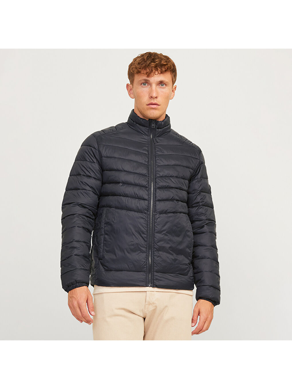 Jack & Jones Sprint Puffer Colar Erkek Siyah Dik Yaka Mont