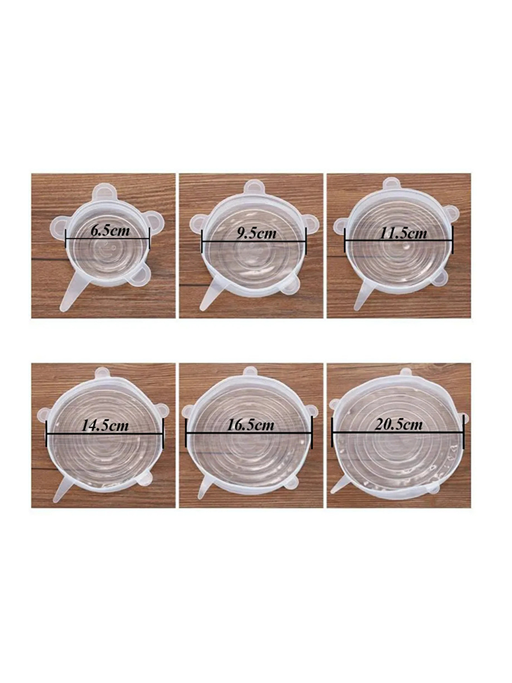 Renksiz Silikon 2 Boy Kare ve Yuvarlak Cam Saklama Kapağı 2'li ve Streç Kapak 6'lı Tencere Bonesi-5