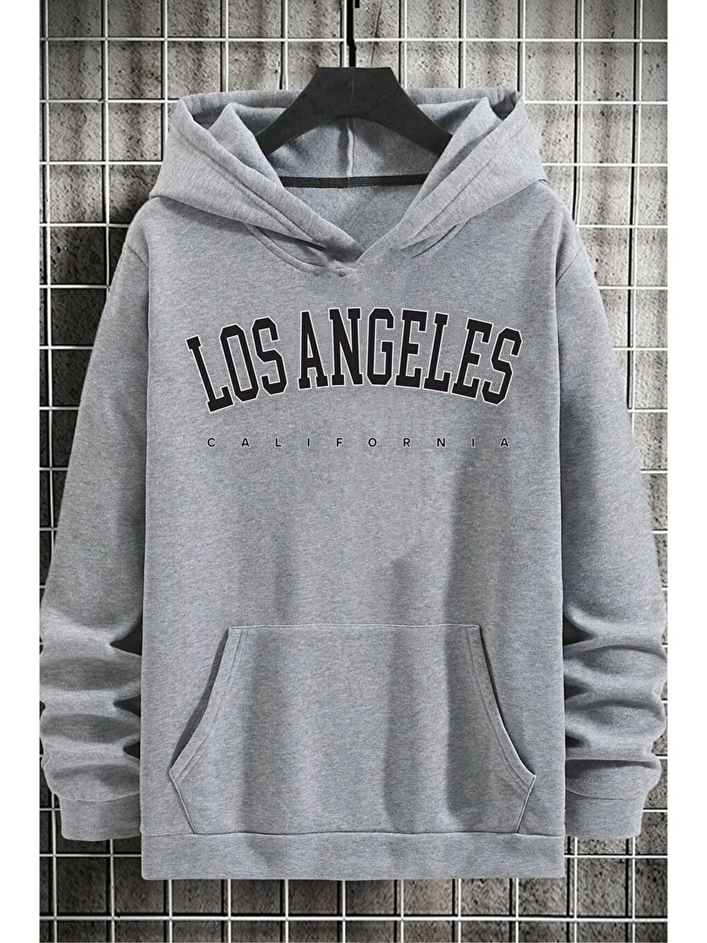 uyguntarz Gri Unisex Los Angles Baskılı Sweatshirt