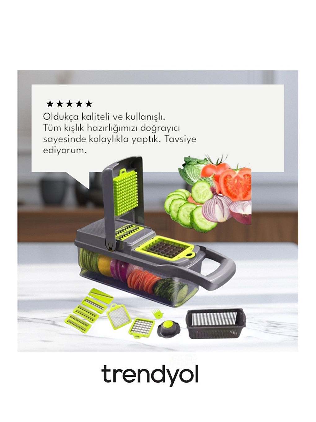 Renksiz Çok Fonksiyonlu Sebze Doğrayıcı - Vegetable Chopper - Çeyiz Listesi - Çeyiz Seti-3