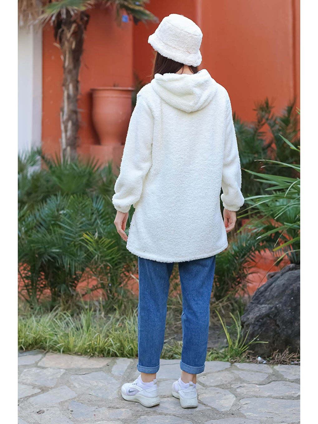 Cepli Pelüş Mont Ekru - 27818-EKRU-3