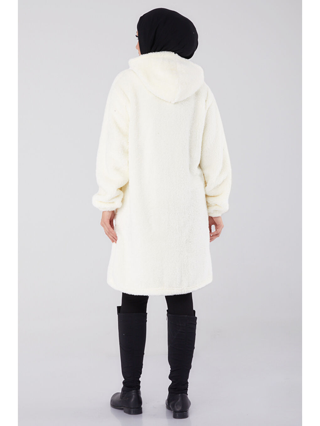 Cepli Pelüş Mont Ekru - 27818-EKRU-4