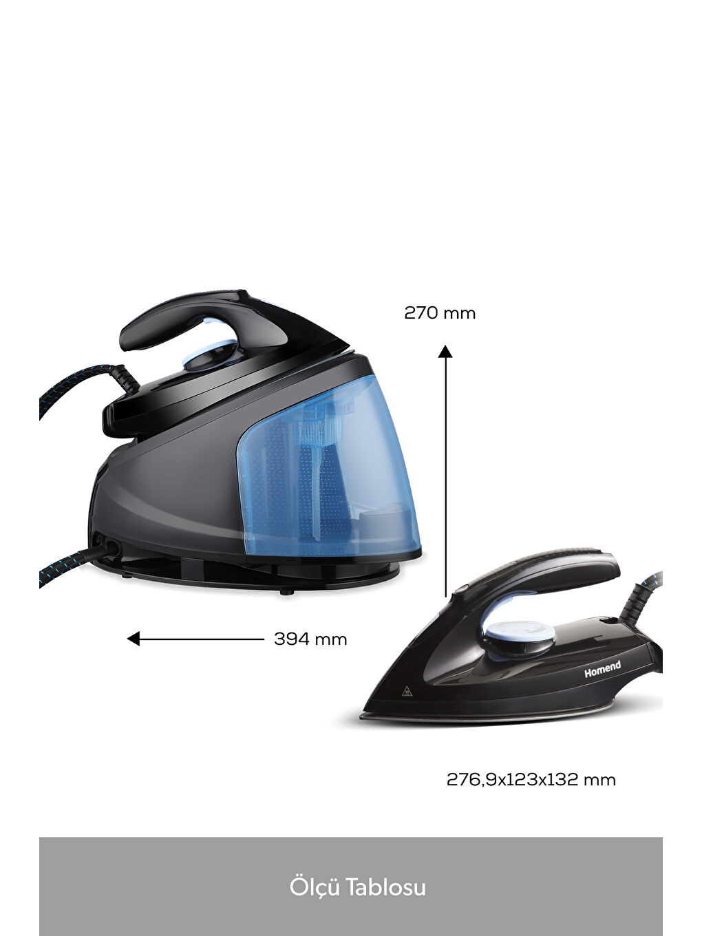 Steamwork 1169H Buhar Kazanlı Ütü Siyah Mavi-2