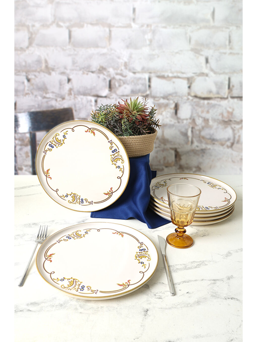 Karışık Bronze Bloom Nordic Servis Tabağı 28 Cm 6 Adet-1