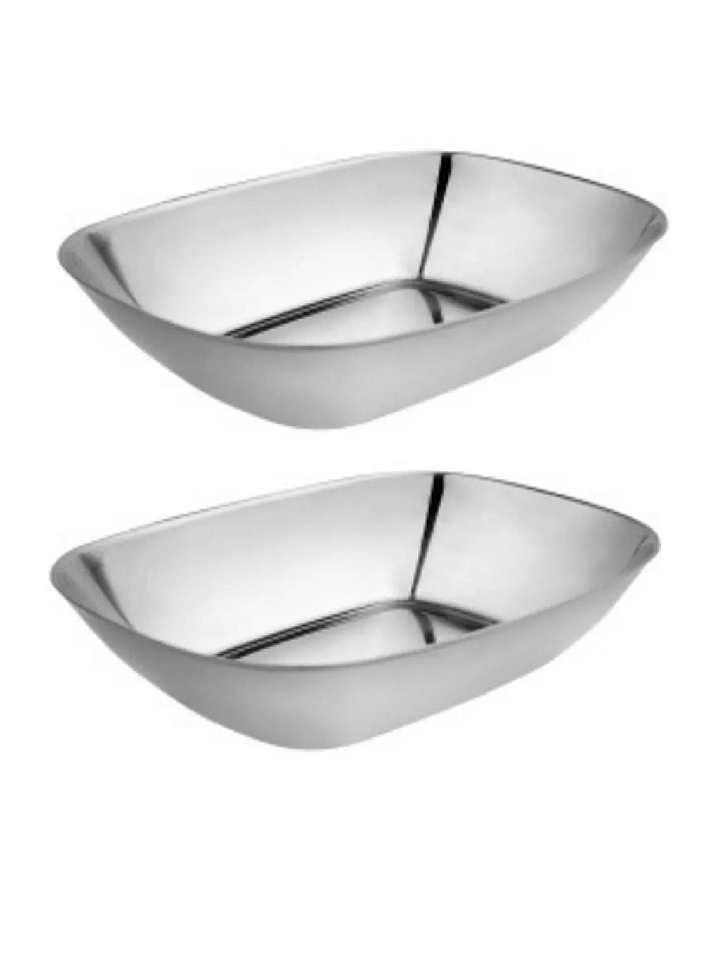 Gri Paslanmaz Çelik Kayık Tabak Kase 14 cm 2 Adet-7
