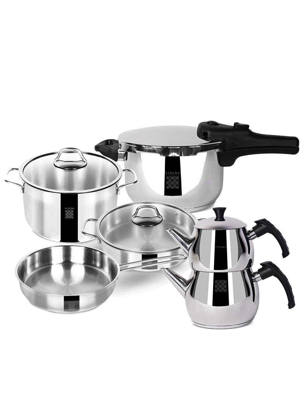 Gri Modernist 10 Parça Çelik Çeyiz Seti