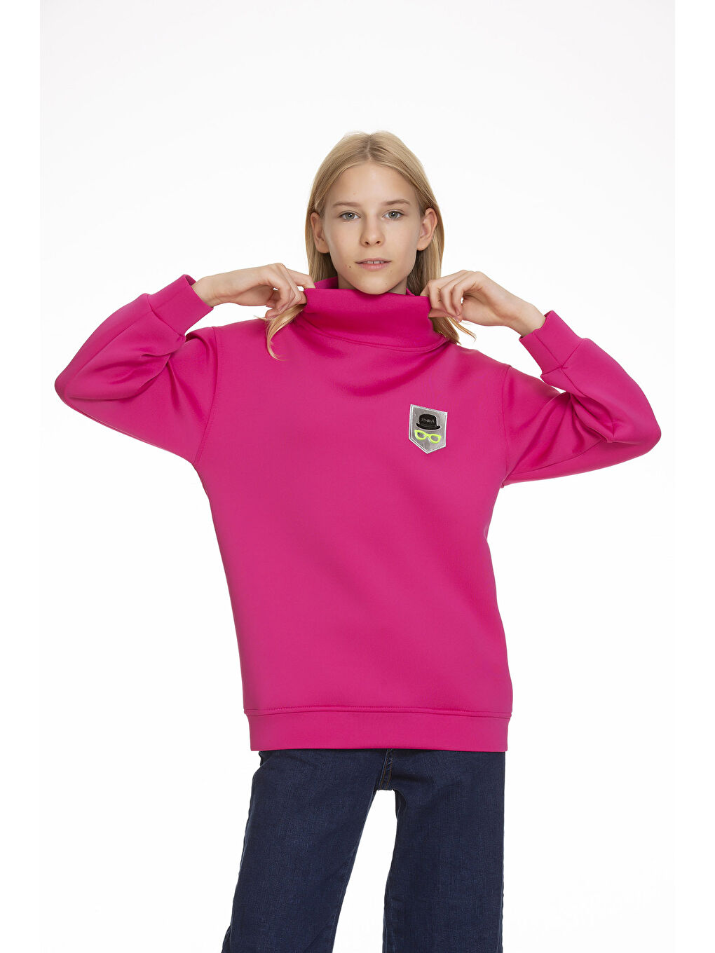 Fuşya Kız Çocuk Scuba Kumaş Sweatshirt Px1461.2