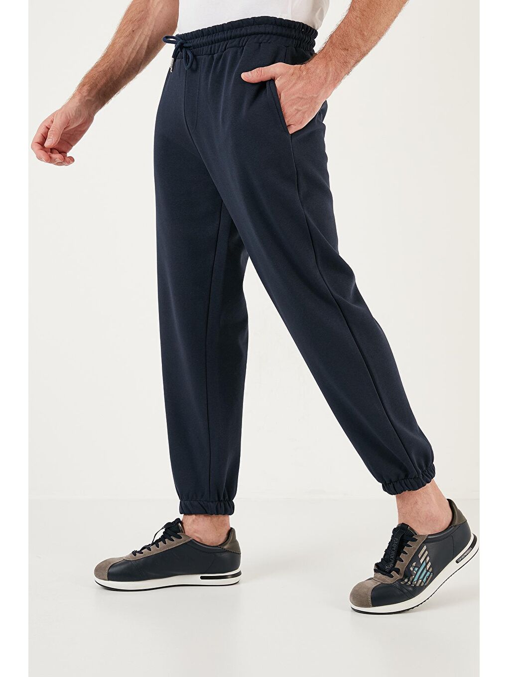 Buratti İndigo Pamuklu Belden Bağlamalı Relaxed Fit Jogger Erkek Eşofman Altı 5908015 - 2