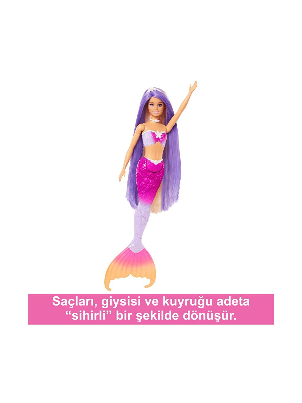 BARBIE Beyaz-Renklibaskı Renk Değiştiren Deniz Kızı ve Aksesuarları - 2