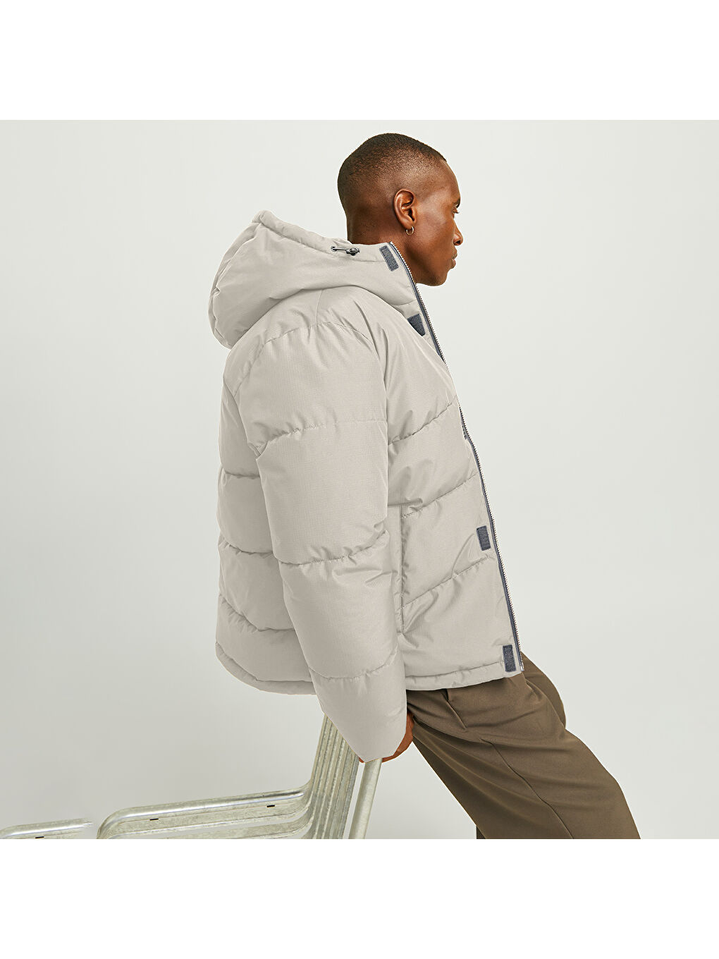 Jack & Jones World Puffer Erkek Bej Klasik Yaka Mont - 3