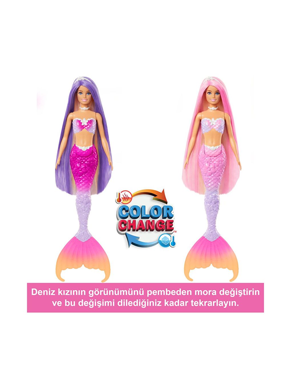 BARBIE Beyaz-Renklibaskı Renk Değiştiren Deniz Kızı ve Aksesuarları - 3