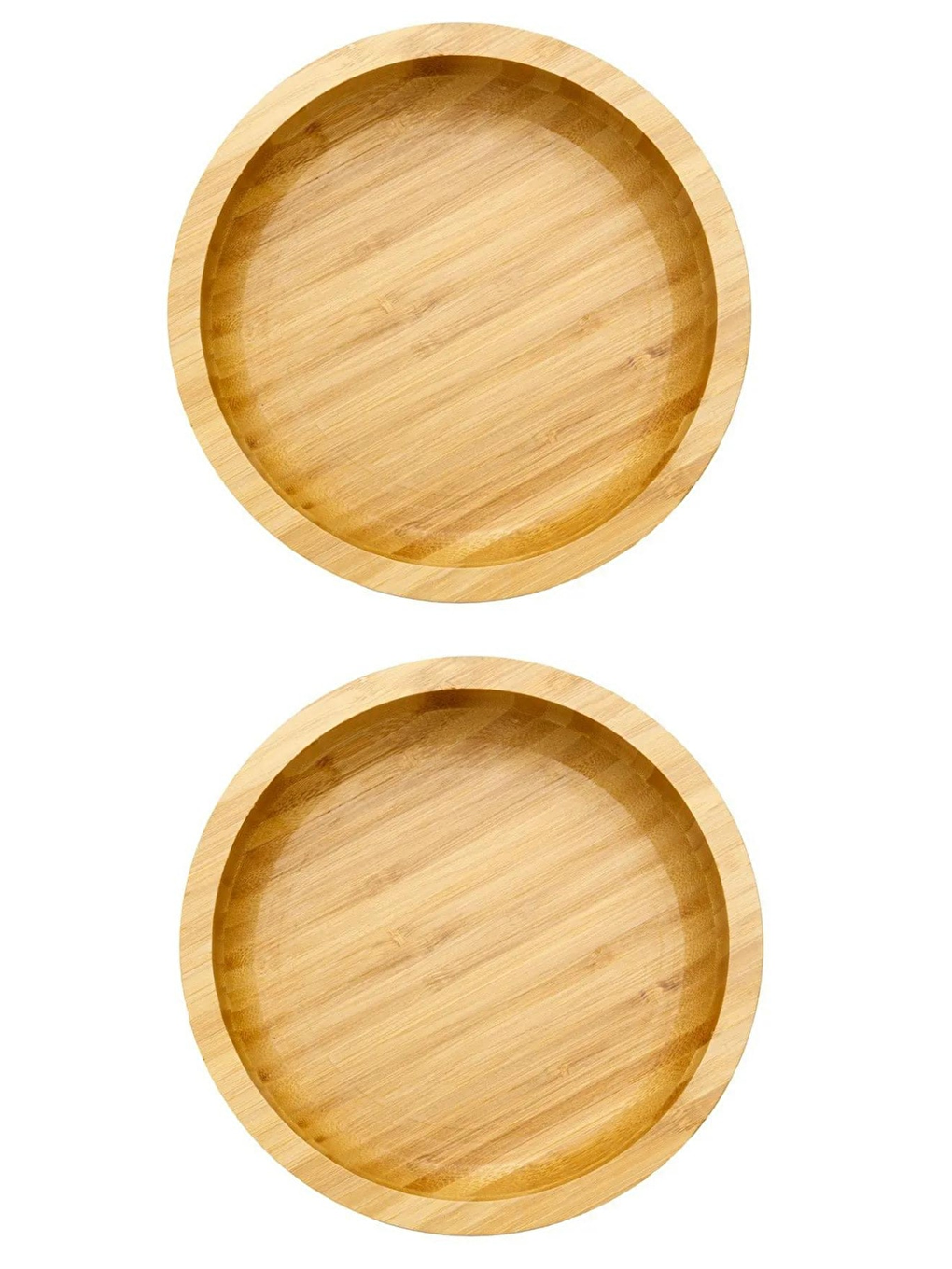 Ekru Yuvarlak Bambu Orta Boy  Kase 16 cm 2 Adet