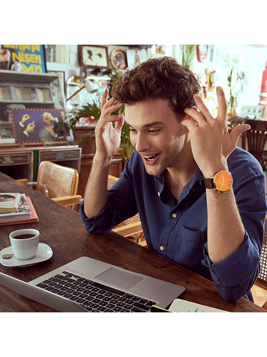 Kahverengi WWRC314 45 mm Erkek Kol Saati-2