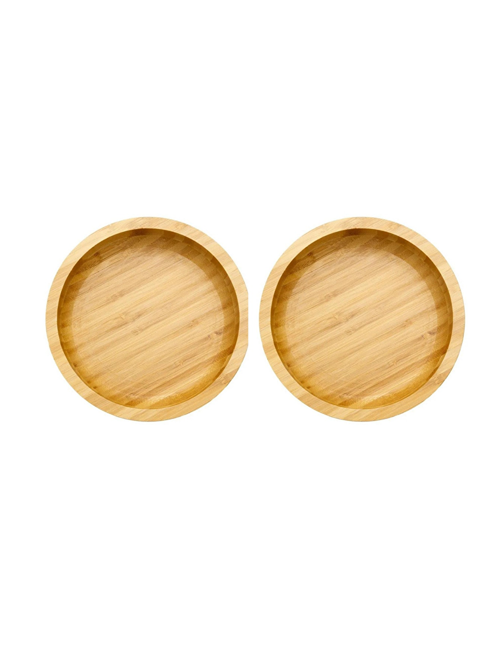 Ekru Yuvarlak Bambu Orta Boy  Kase 16 cm 2 Adet-1