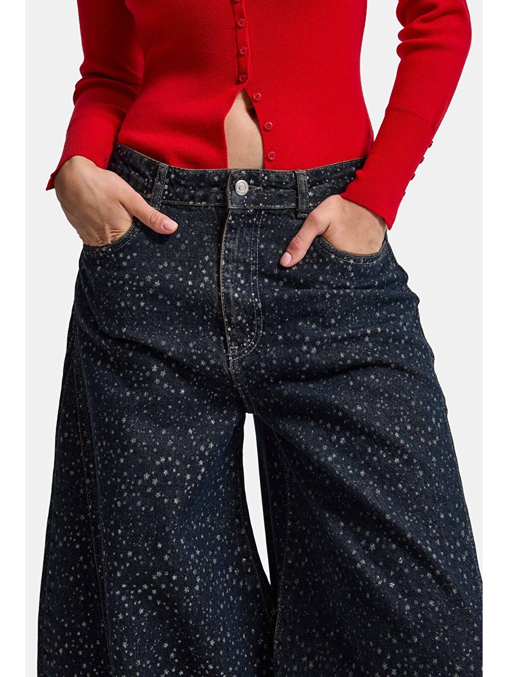 Mavi Kadın Koyu Jean 1w6-8 Baggy Fit Özel Kumaş Aksesuar Detaylı Tasarım Denim Jean-6
