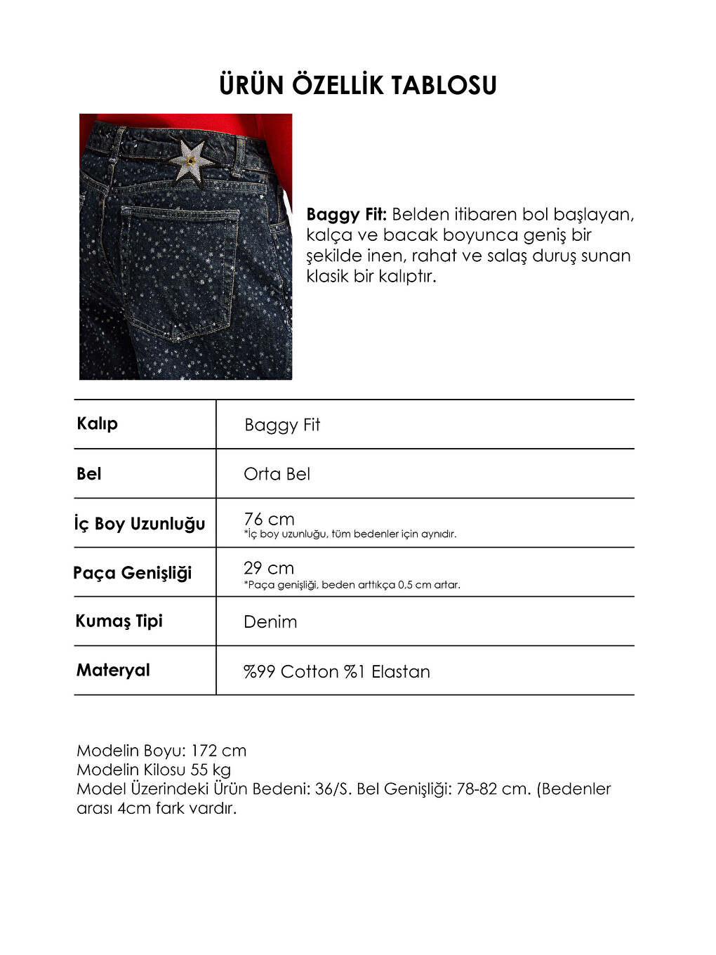 Mavi Kadın Koyu Jean 1w6-8 Baggy Fit Özel Kumaş Aksesuar Detaylı Tasarım Denim Jean-7
