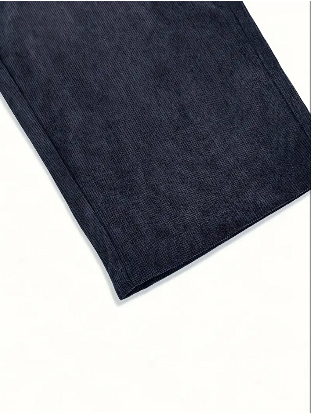 Lacivert Erkek Kadife Wide Leg Pantolon-4