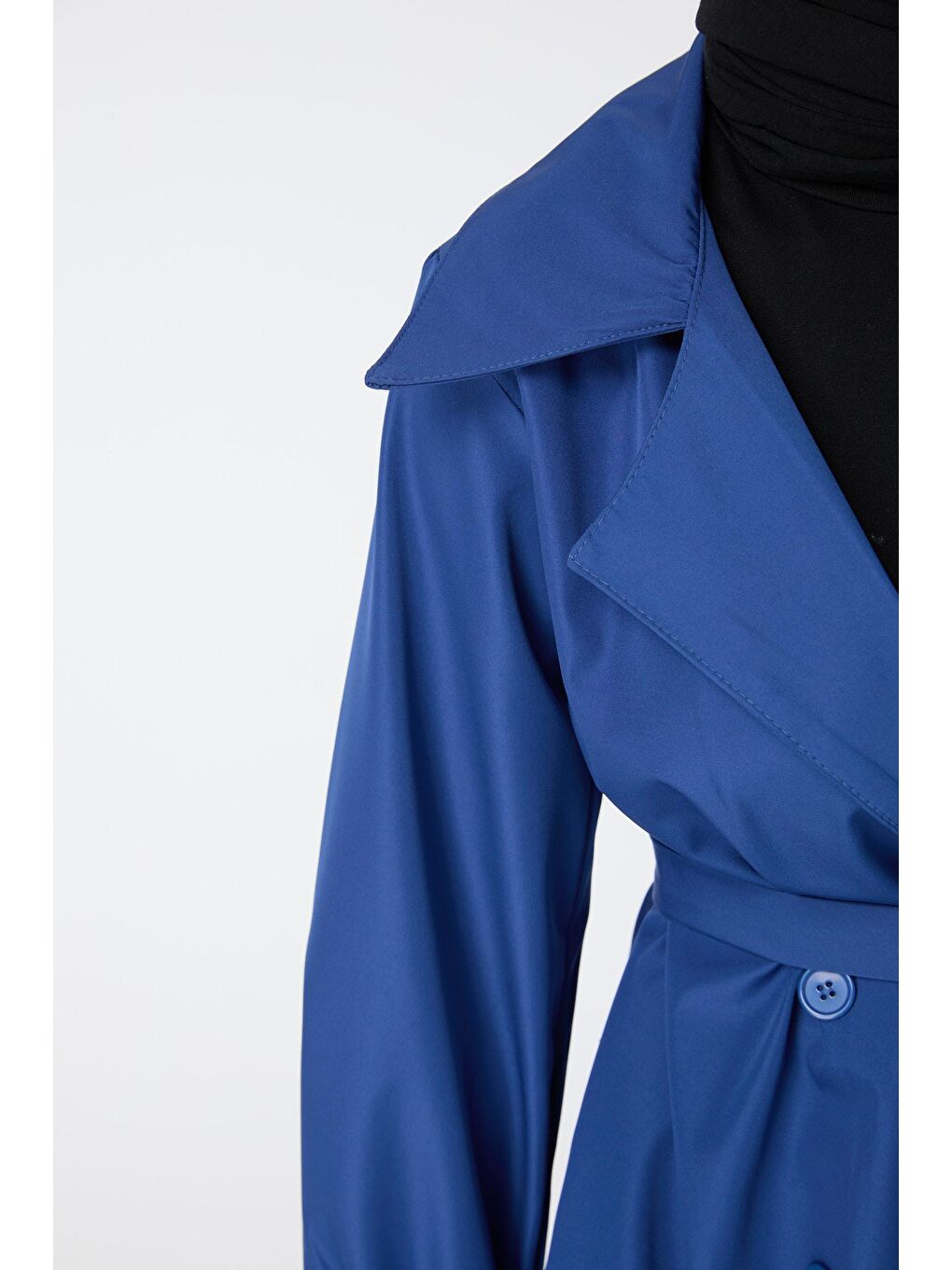 Gömlek Yaka Kadın Mavi Trenç - 23109-4