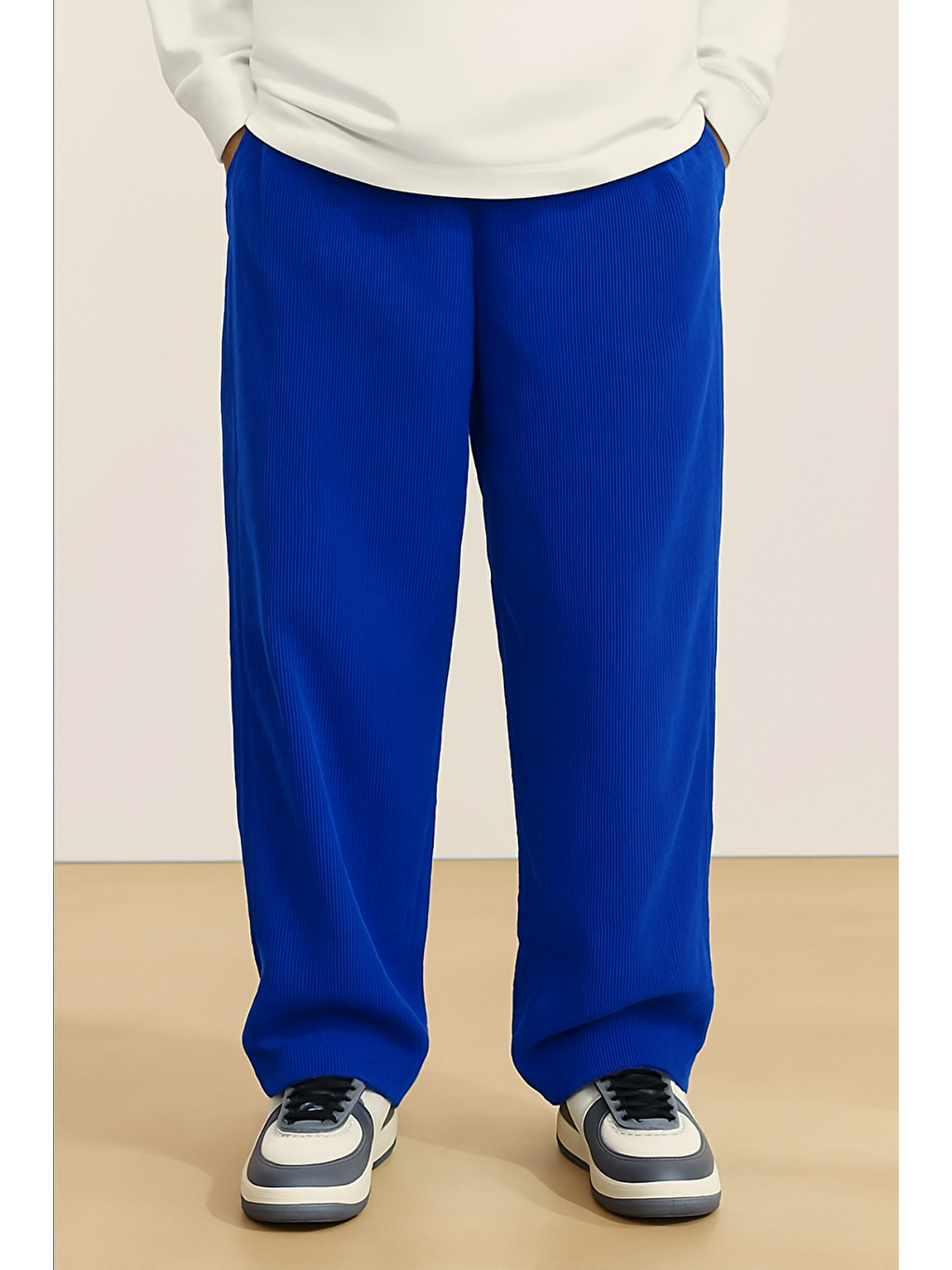 Mavi Erkek Kadife Wide Leg Pantolon